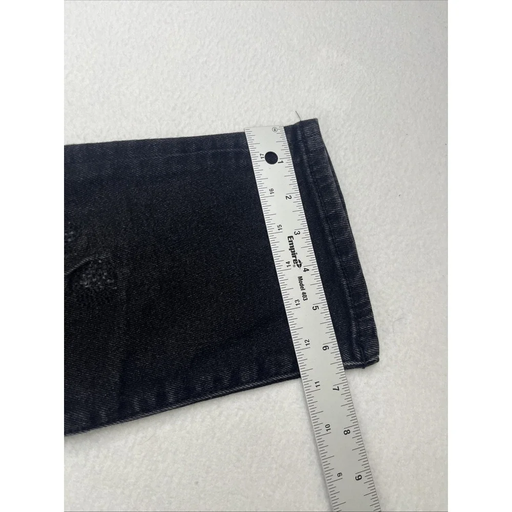 Cult of Individuality Mens 35x30 Black Punk Super Skinny Distressed Jeans